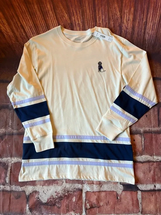 VS PINK Campus Tee Extra Small Oversized Victoria’s Secret Cream Dog Logo MWT - Picture 2 of 16